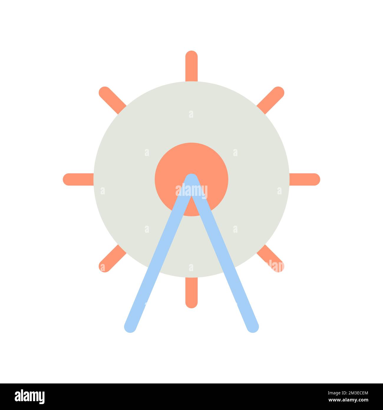 Icona ui a colori piatta della posizione del parco divertimenti Illustrazione Vettoriale