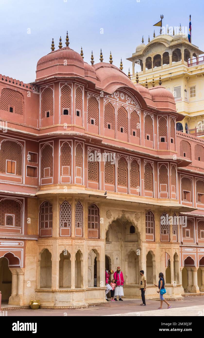 Chandra Mahal edificio del palazzo della città a Jaipur, India Foto Stock