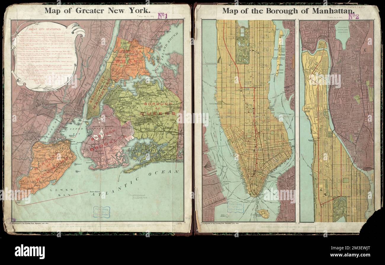 Mappa di New York : Mappa del quartiere di Manhattan , New York N.Y