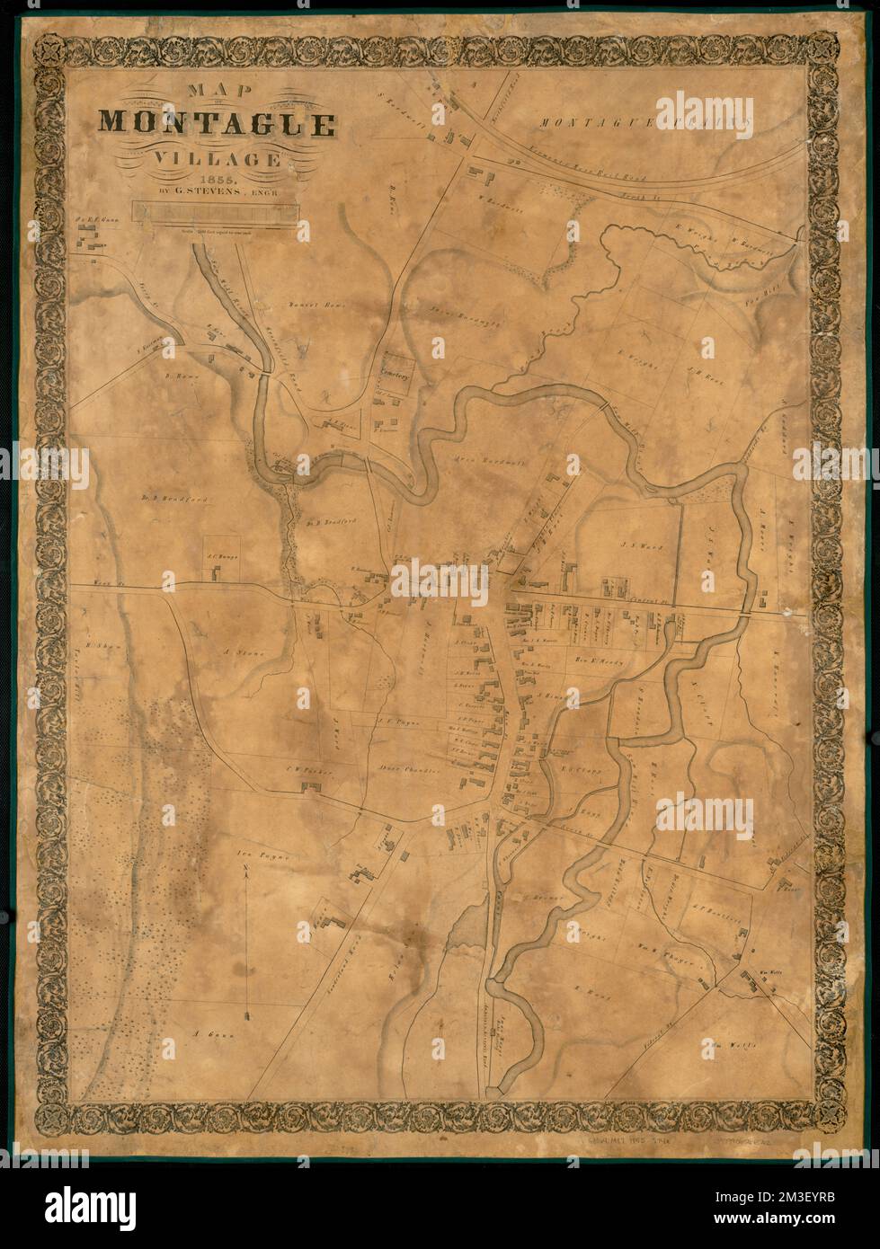 Mappa di Montague Village , proprietari terrieri, Massachusetts, Montague, Mappe, Real Property, Massachusetts, Montague, Mappe, Montague Mass., Mappe Norman B. Leventhal Map Center Collection Foto Stock