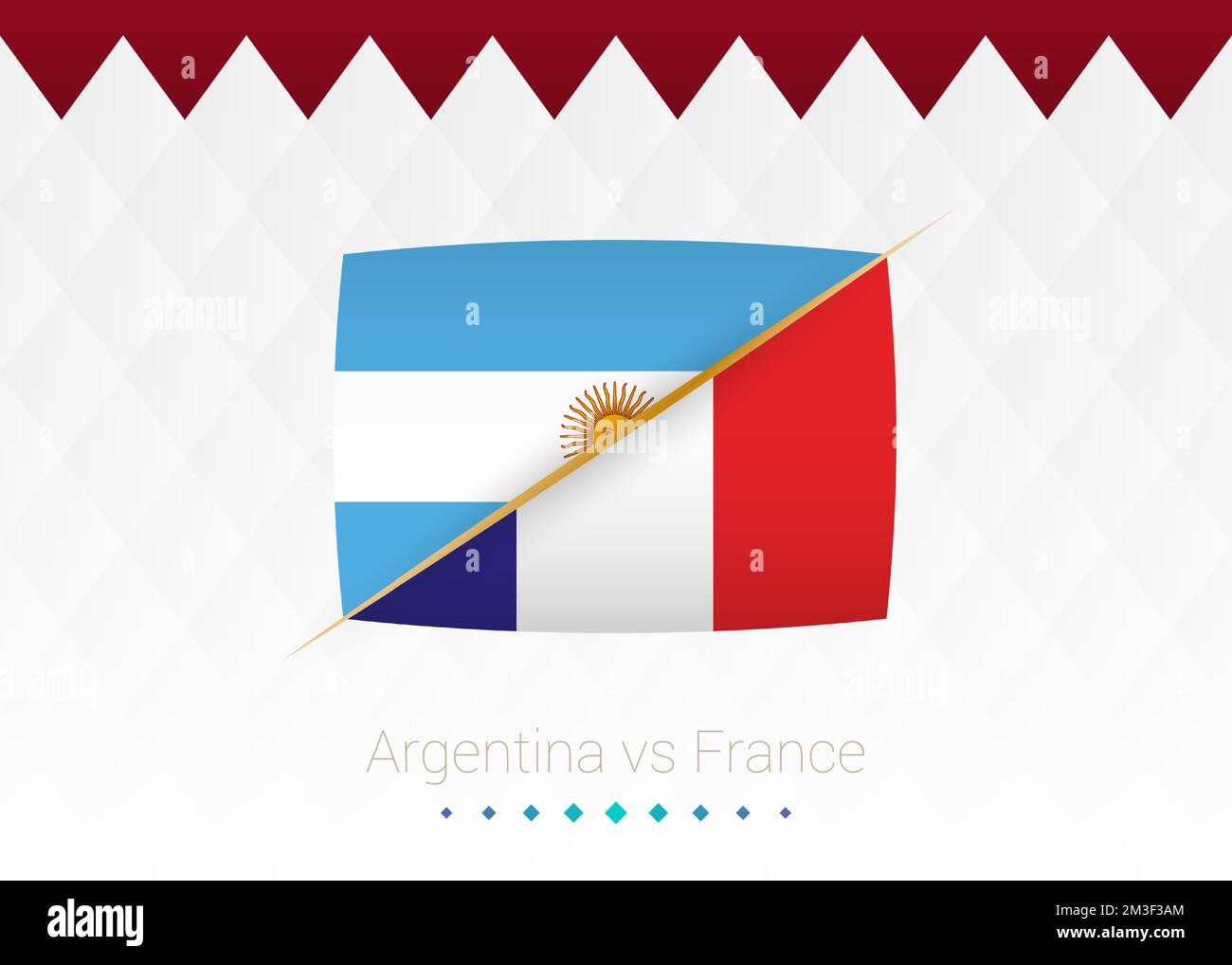 Nazionale di calcio Argentina vs Francia, finale. Calcio 2022 partita contro icona. Illustrazione vettoriale. Illustrazione Vettoriale