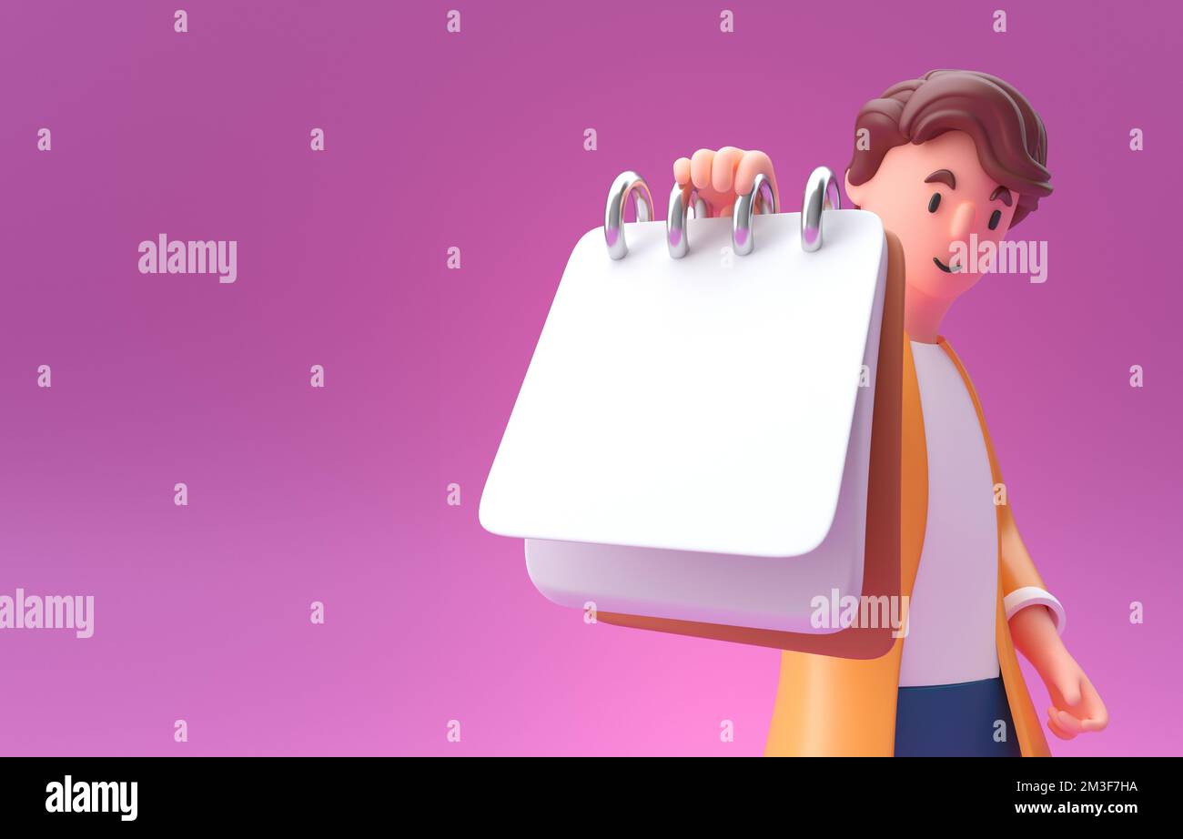 Calendario isolato 3D. 3D Illustrazione Foto Stock