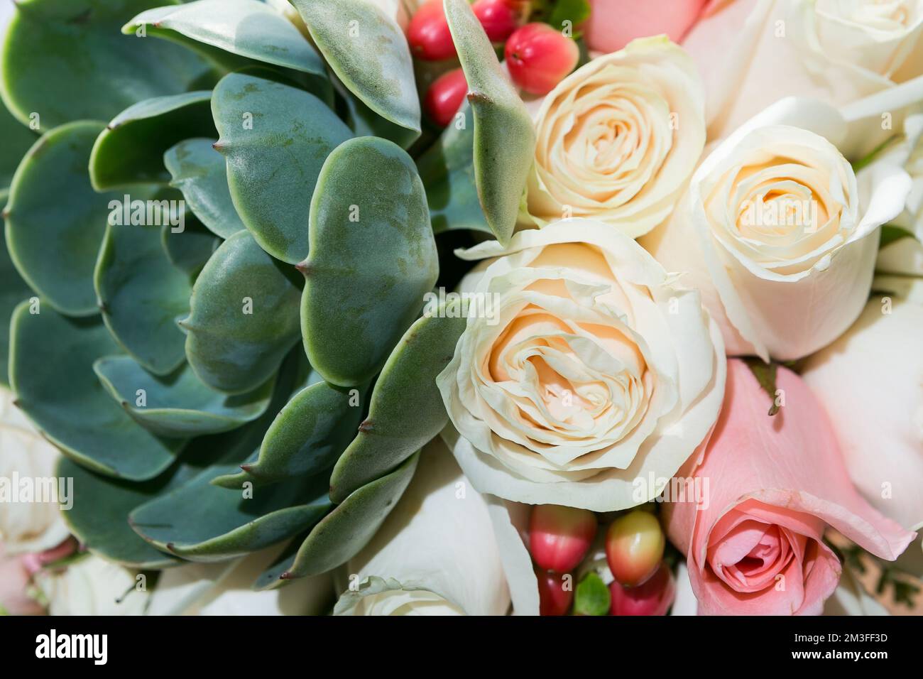 Bel bouquet per la sposa il giorno del matrimonio. Foto Stock