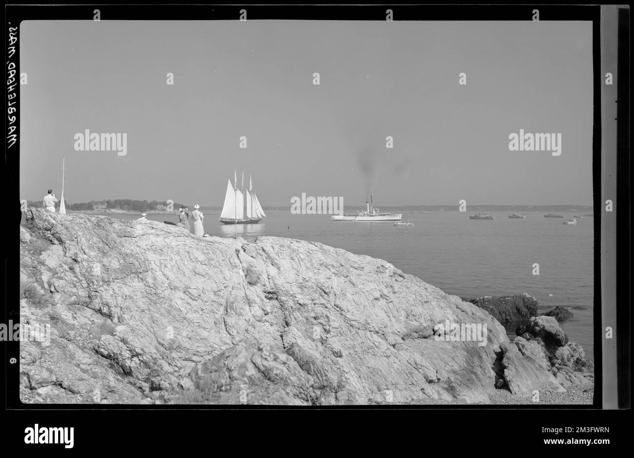 Marblehead, 'out Beyond Lighthouse,' marino, barche, corpi d'acqua. Samuel Chamberlain Fotografia negatives Collection Foto Stock