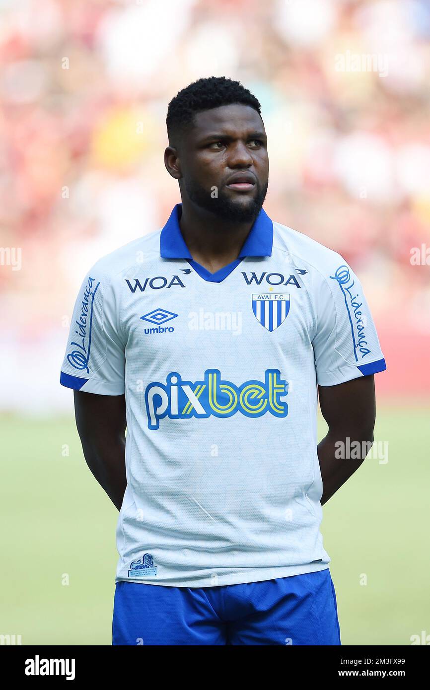 Rio de Janeiro, Brasile, 12 novembre 2022. Giocatore di calcio Nonoca della squadra avaí, durante la partita Flamengo x Avaí, per il Campionato brasiliano, un Foto Stock