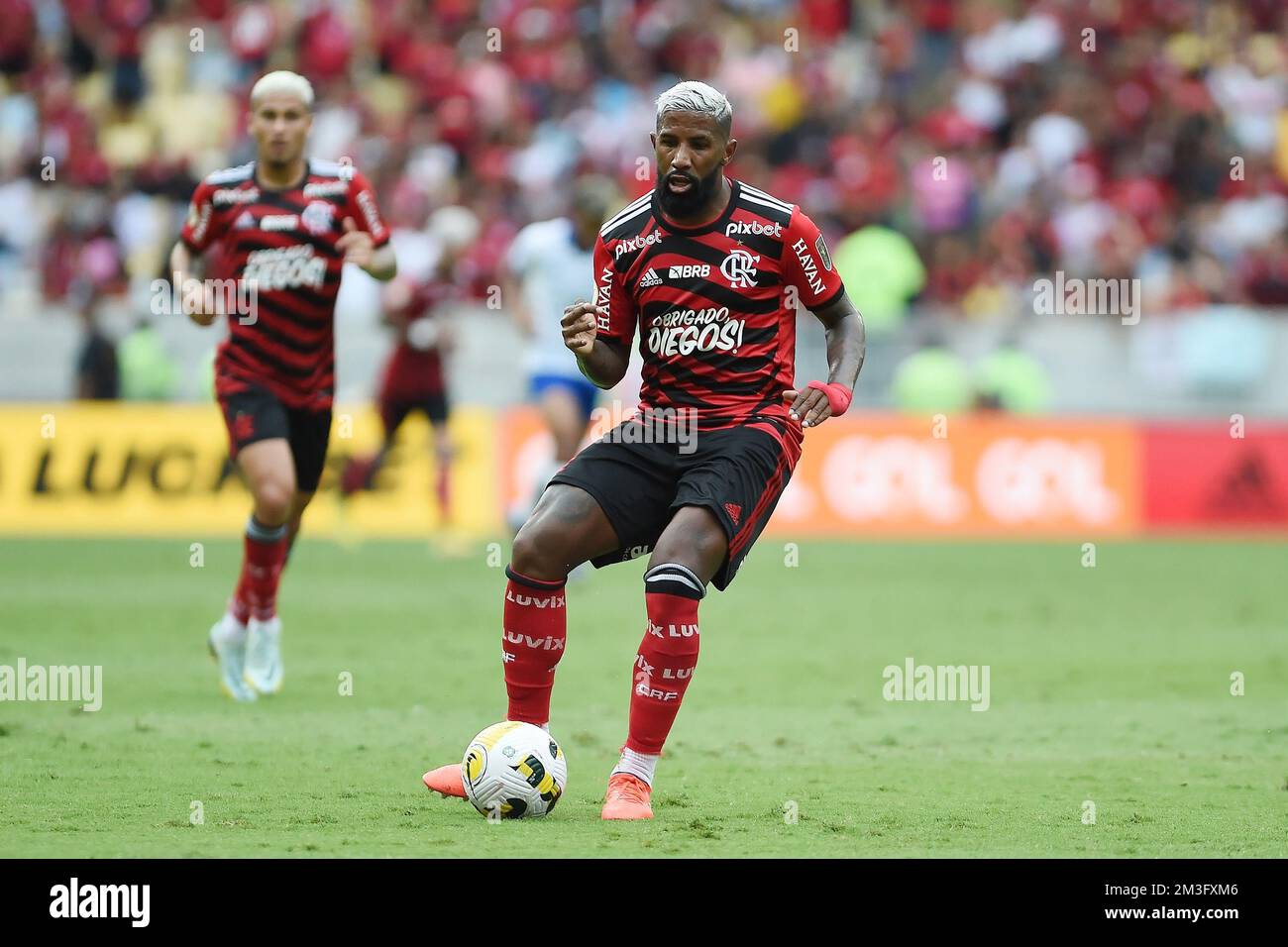 Rio de Janeiro, Brasile, 12 novembre 2022. Giocatore Rodinei della squadra flamengo, durante la partita Flamengo x Avaí, per il Campionato brasiliano, Foto Stock