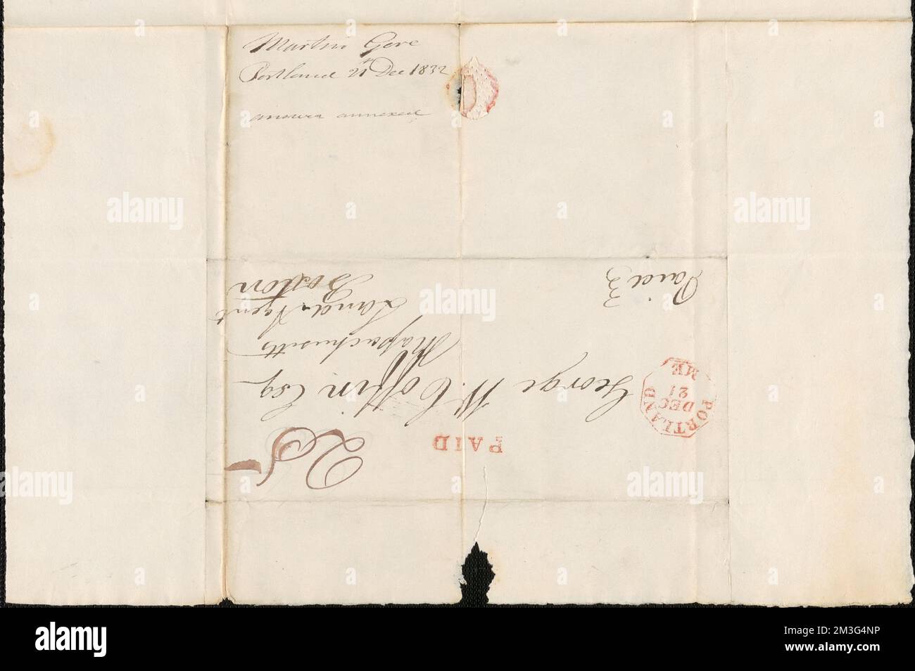 Martin Gore to George Coffin, 21 dicembre 1832 , Vendite pubbliche di terra, Stati Uniti, Massachusetts, Politica e Governo, 1775-1865, Maine, Politica e Governo, 1775-1865, Stati Uniti, Storia, Rivoluzione, 1775-1783, Reclami, Canada, Frontiere, Stati Uniti Foto Stock
