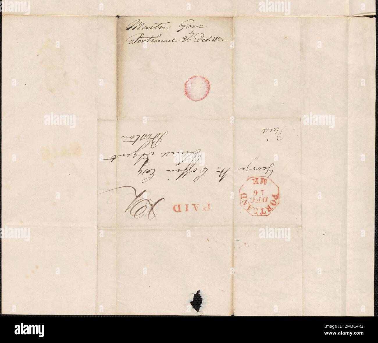 Martin Gore to George Coffin, 26 dicembre 1832 , Vendite pubbliche di terra, Stati Uniti, Massachusetts, Politica e Governo, 1775-1865, Maine, Politica e Governo, 1775-1865, Stati Uniti, Storia, Rivoluzione, 1775-1783, Reclami, Canada, Frontiere, Stati Uniti Foto Stock