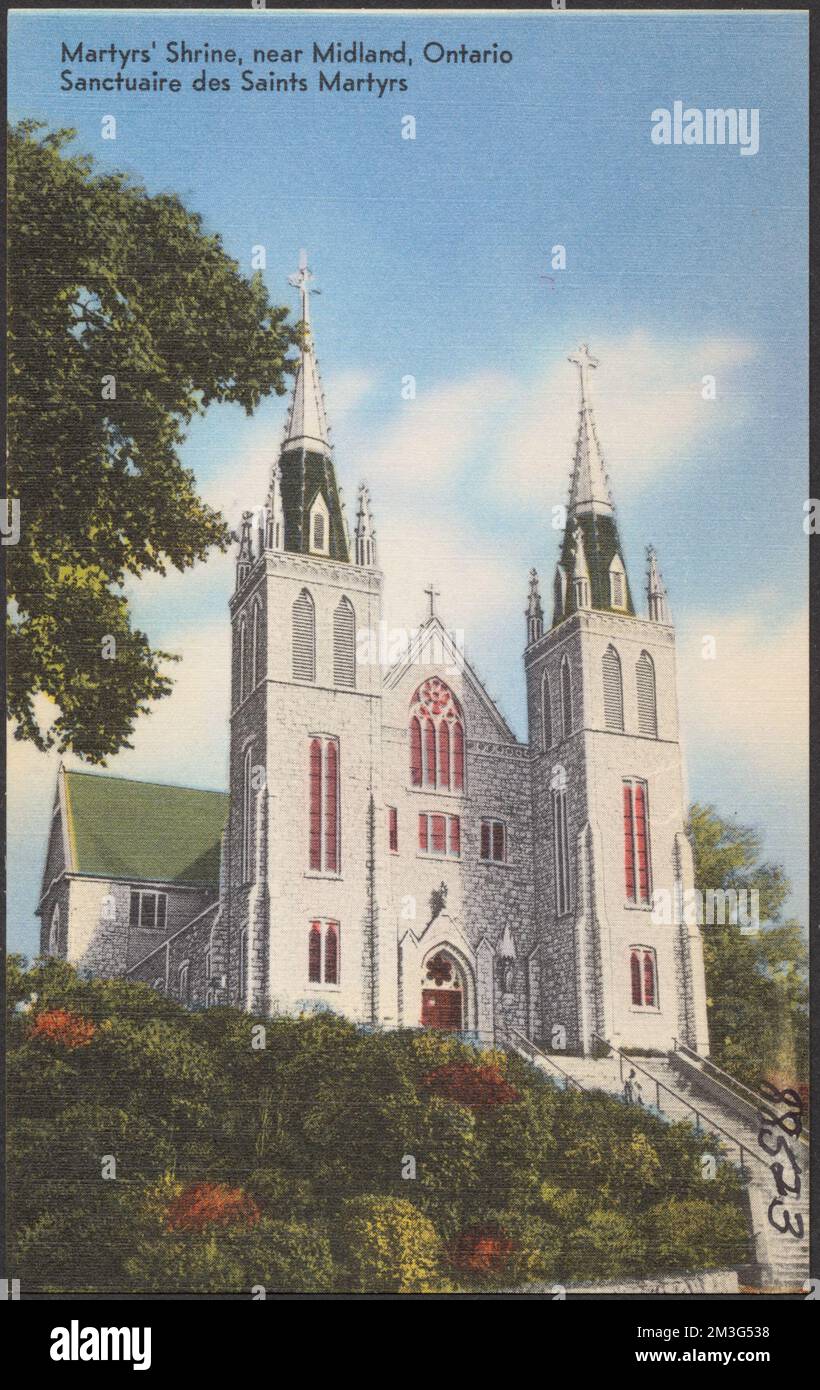 Santuario di Martyr, vicino Midland, Ontario - Sanctuaire des Saints Martyrs , chiese cattoliche, Tichnor Brothers Collection, cartoline degli Stati Uniti Foto Stock