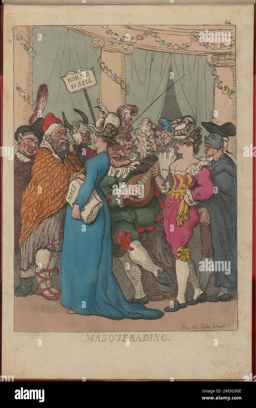 Masquerading , Masquerades. Thomas Rowlandson (1756-1827). Stampe e disegni Foto Stock