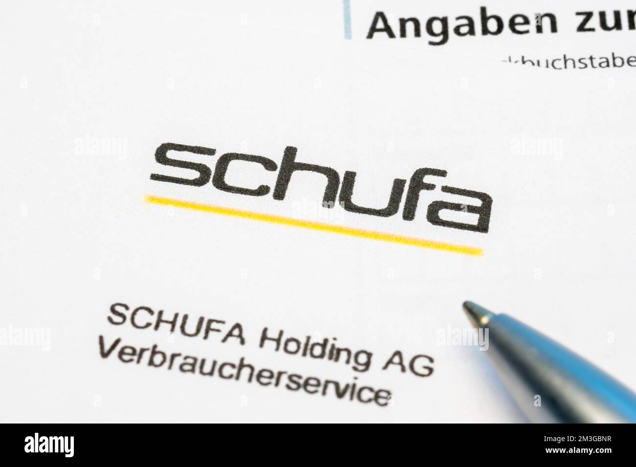 Schufa, modulo, agenzia di credito, lettera, biros Foto Stock