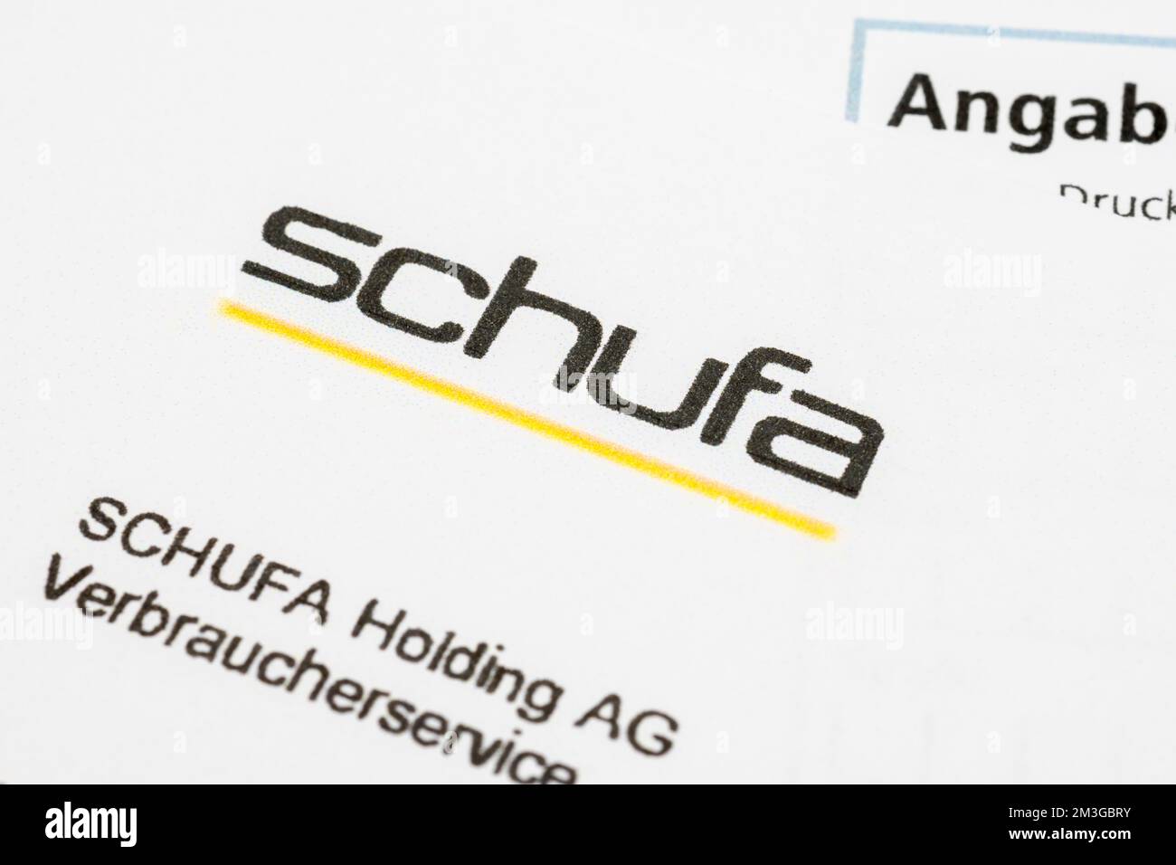 Schufa, agenzia di credito, modulo, lettera Foto Stock