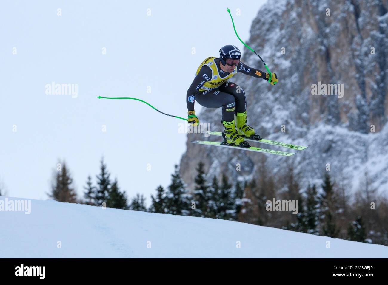 Matteo Marsaglia (ITA) durante la Coppa del mondo di sci alpino Audi FIS gara di discesa maschile, sul Saslong il 15 dicembre 2022 Val Gardena, Bolzano, Italia. Foto Stock