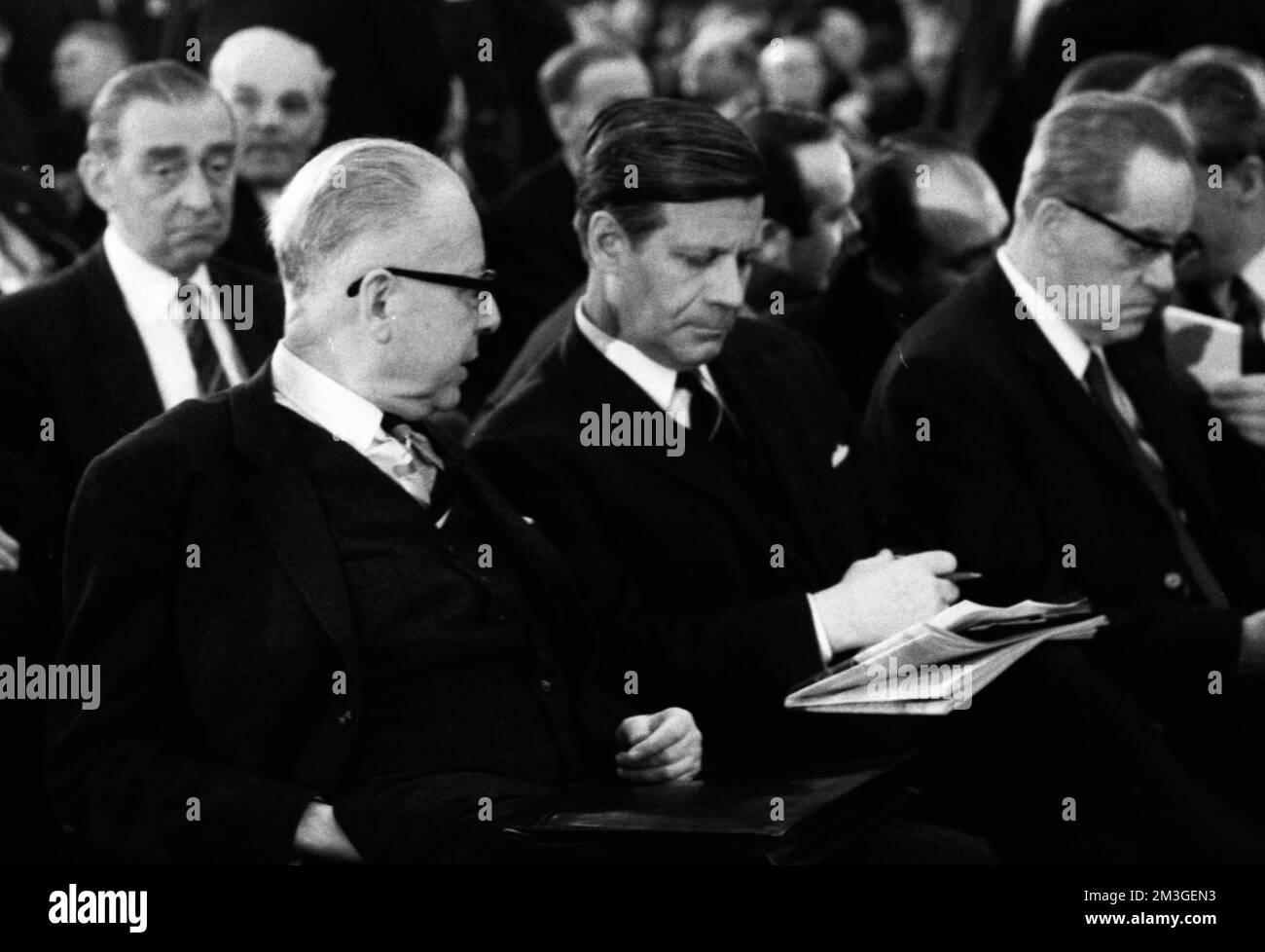 L'Assemblea federale ha eletto il nuovo Presidente federale Gustav Heinemann) SPD) nel terzo turno di votazioni del 5 marzo 1969 a Berlino, CDU Foto Stock