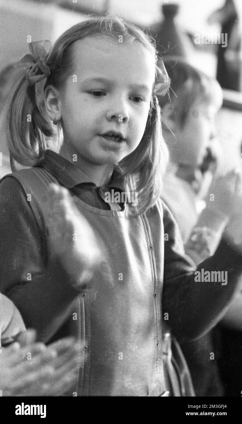 Questo asilo collisery con un sacco di musica e dipinti di Ruhrkohle AG (RAG) è gestito in modo esemplare qui su 07. 08. 1968 a Dortmund Foto Stock