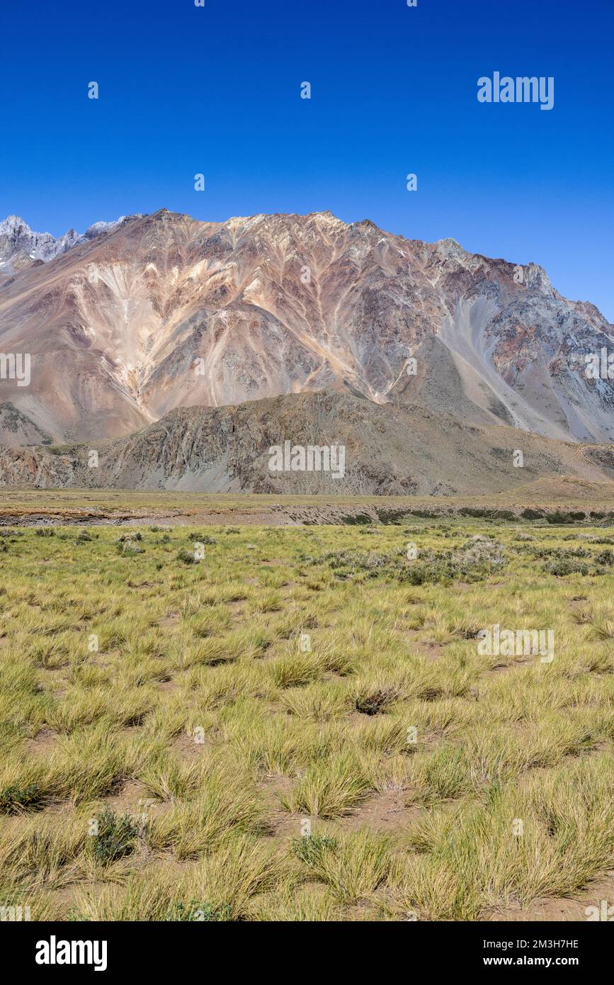 Paesaggio a Paso Vergara - attraversare il confine dal Cile all'Argentina mentre si viaggia in Sud America Foto Stock