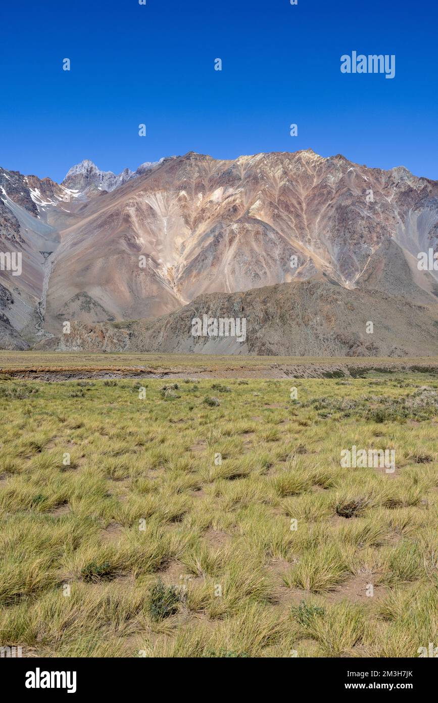 Paesaggio a Paso Vergara - attraversare il confine dal Cile all'Argentina mentre si viaggia in Sud America Foto Stock
