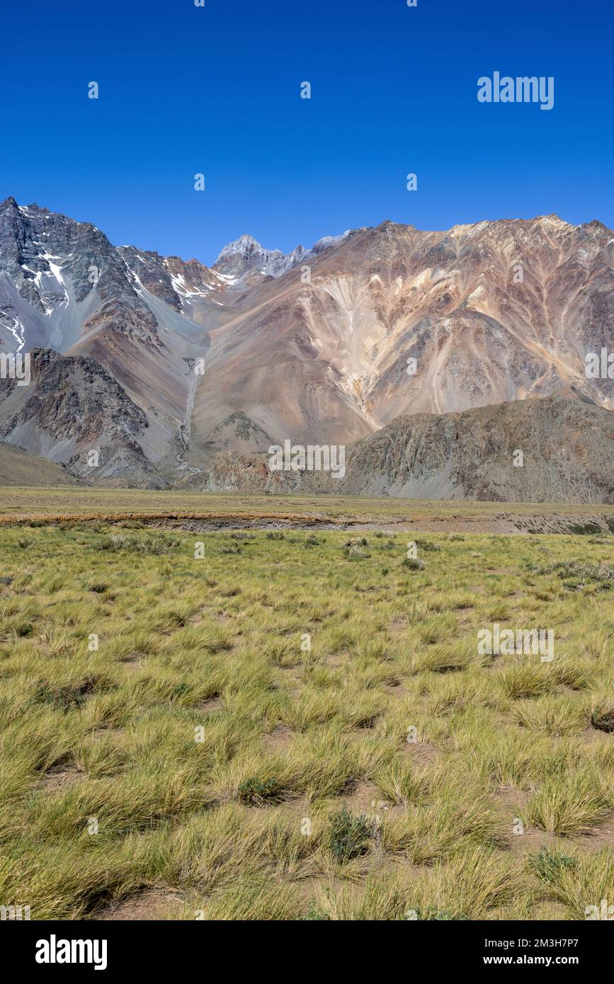 Paesaggio a Paso Vergara - attraversare il confine dal Cile all'Argentina mentre si viaggia in Sud America Foto Stock