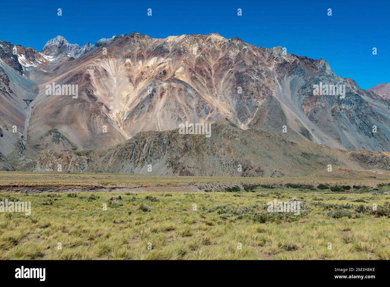 Paesaggio a Paso Vergara - attraversare il confine dal Cile all'Argentina mentre si viaggia in Sud America Foto Stock