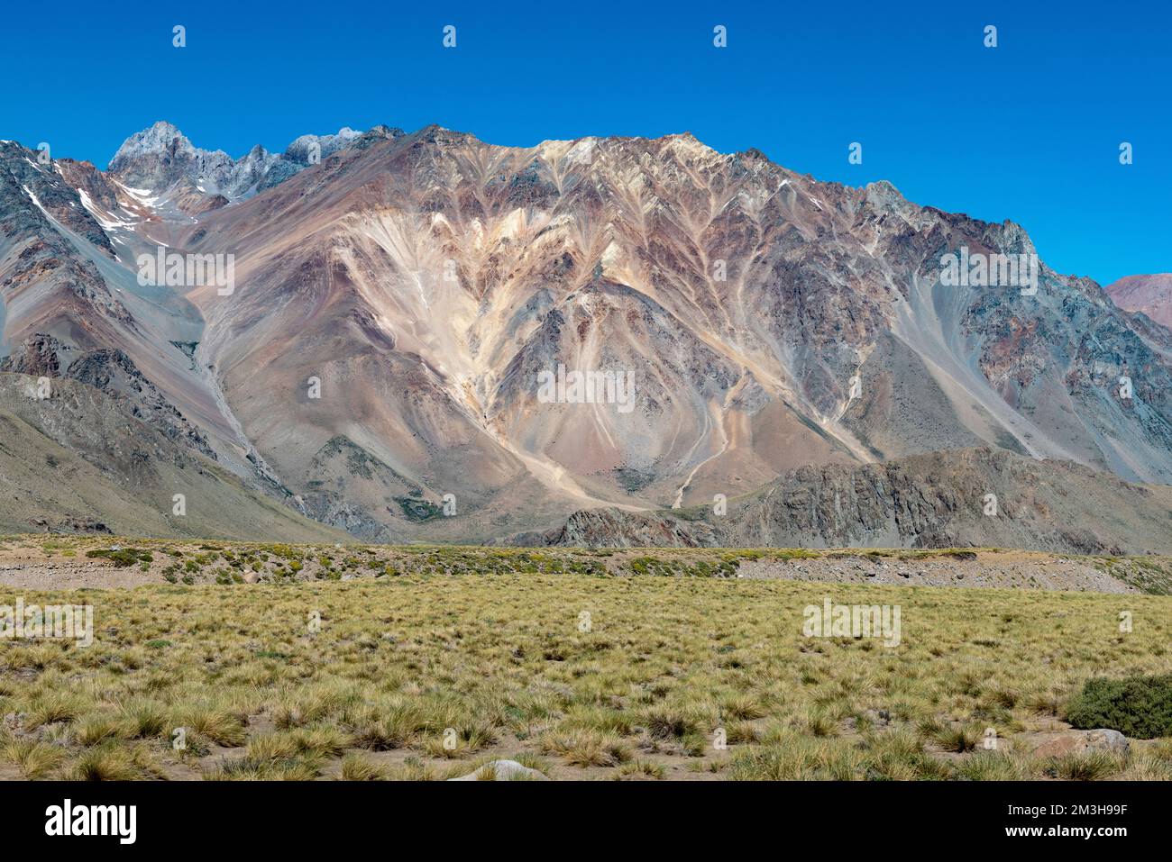 Paesaggio a Paso Vergara - attraversare il confine dal Cile all'Argentina mentre si viaggia in Sud America Foto Stock