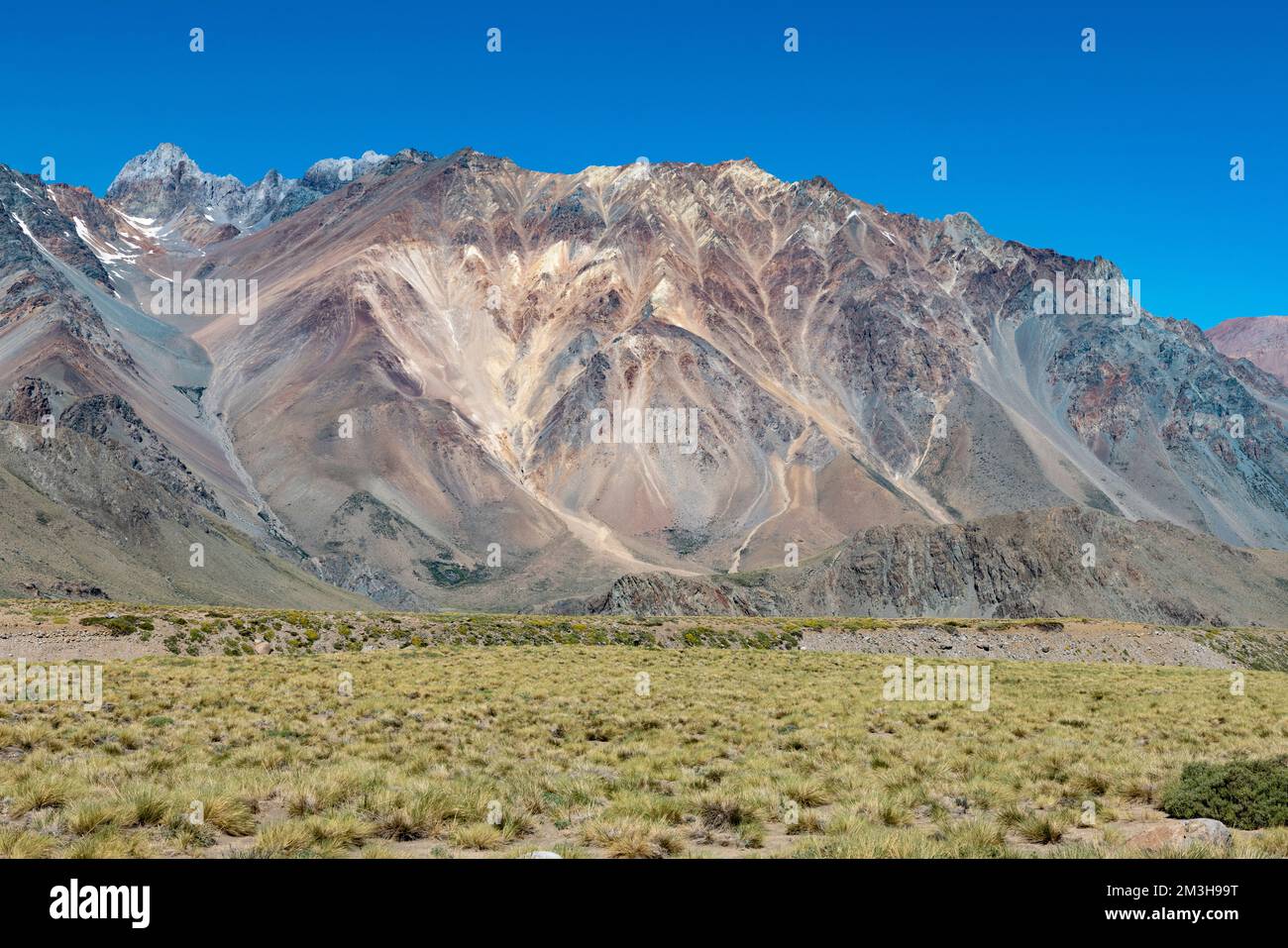 Paesaggio a Paso Vergara - attraversare il confine dal Cile all'Argentina mentre si viaggia in Sud America Foto Stock