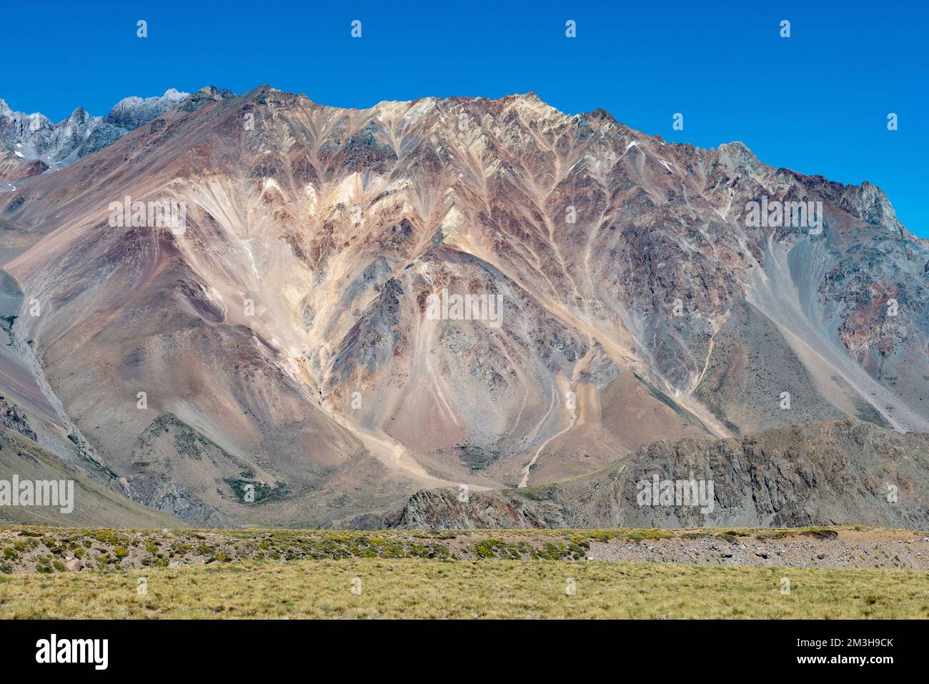 Paesaggio a Paso Vergara - attraversare il confine dal Cile all'Argentina mentre si viaggia in Sud America Foto Stock