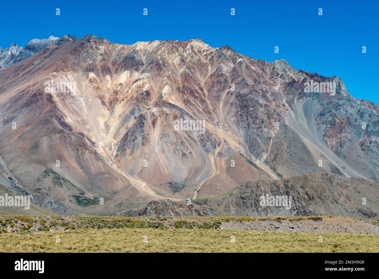 Paesaggio a Paso Vergara - attraversare il confine dal Cile all'Argentina mentre si viaggia in Sud America Foto Stock
