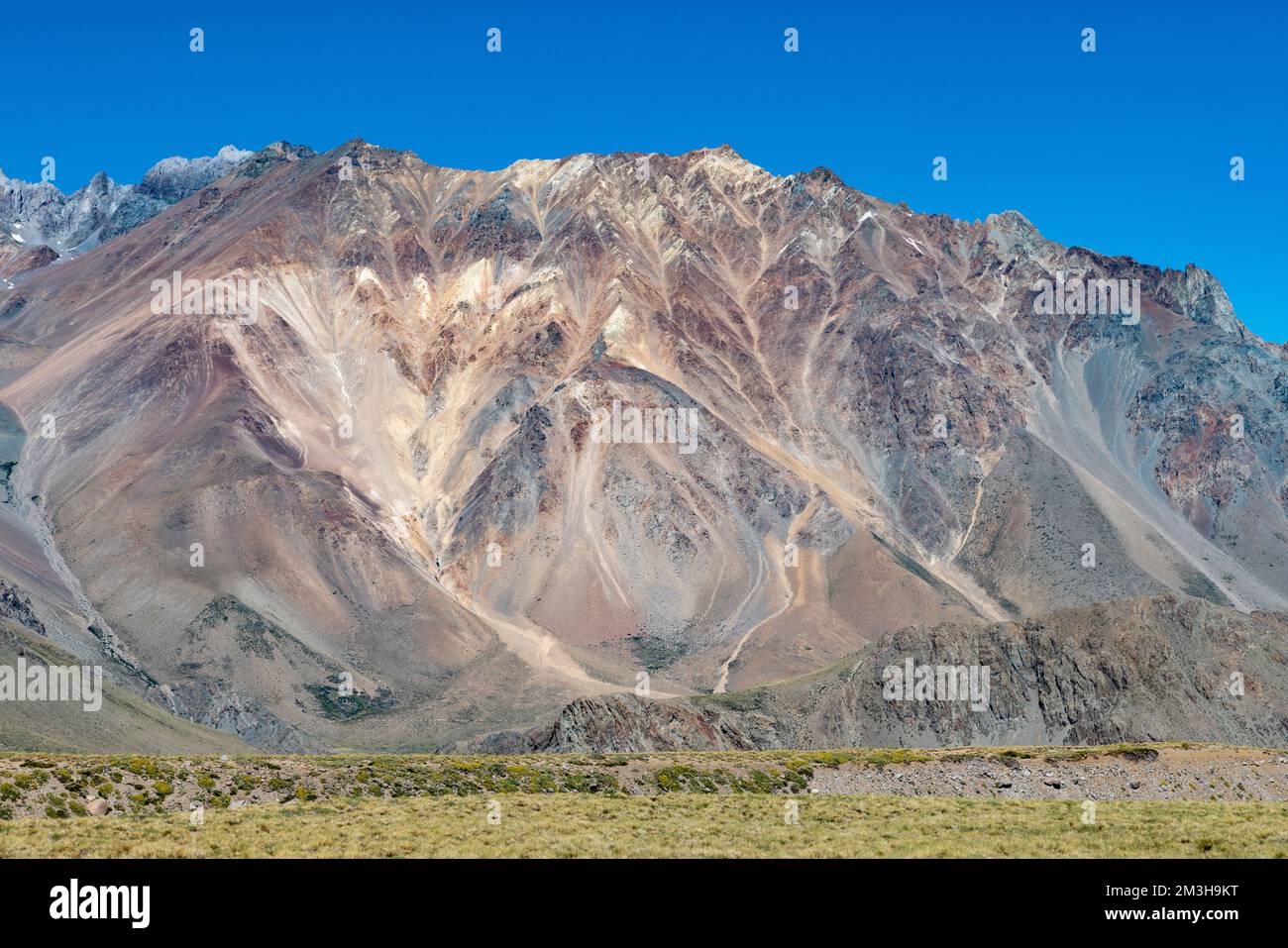 Paesaggio a Paso Vergara - attraversare il confine dal Cile all'Argentina mentre si viaggia in Sud America Foto Stock