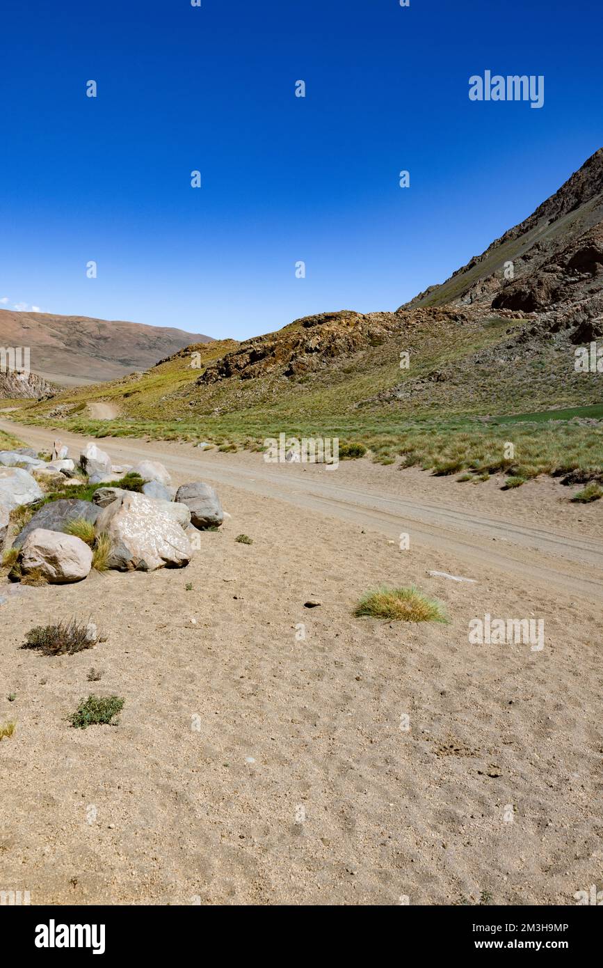 Paesaggio a Paso Vergara - attraversare il confine dal Cile all'Argentina mentre si viaggia in Sud America Foto Stock