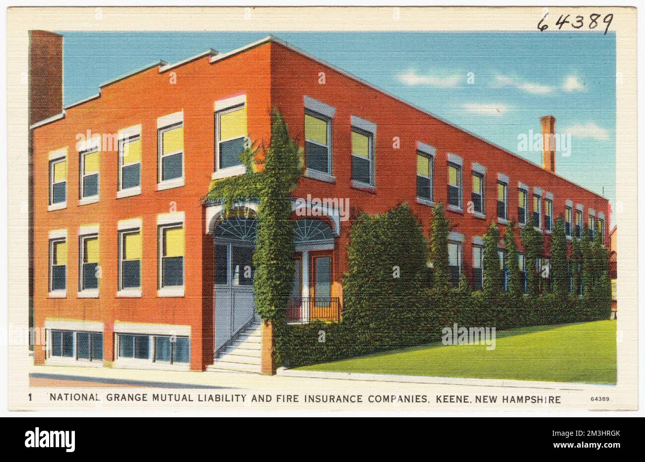 National Grange Mutual Liability and Fire Insurance Companies. Keene, New Hampshire, strutture commerciali, Tichnor Brothers Collection, cartoline degli Stati Uniti Foto Stock