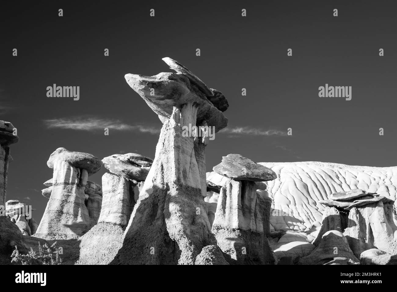 Fotografia dal deserto di Ah-Shi-SLE-Pah, un'area remota nel New Mexico centrale, Stati Uniti. Foto Stock
