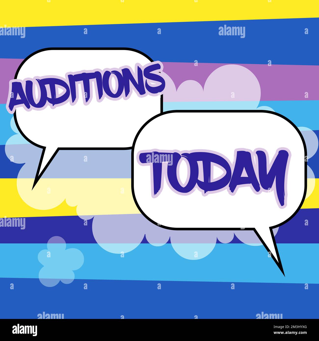 Segno che mostra le audizioni. Internet Concept una performance di prova per valutare i meriti di un intrattenitore Foto Stock