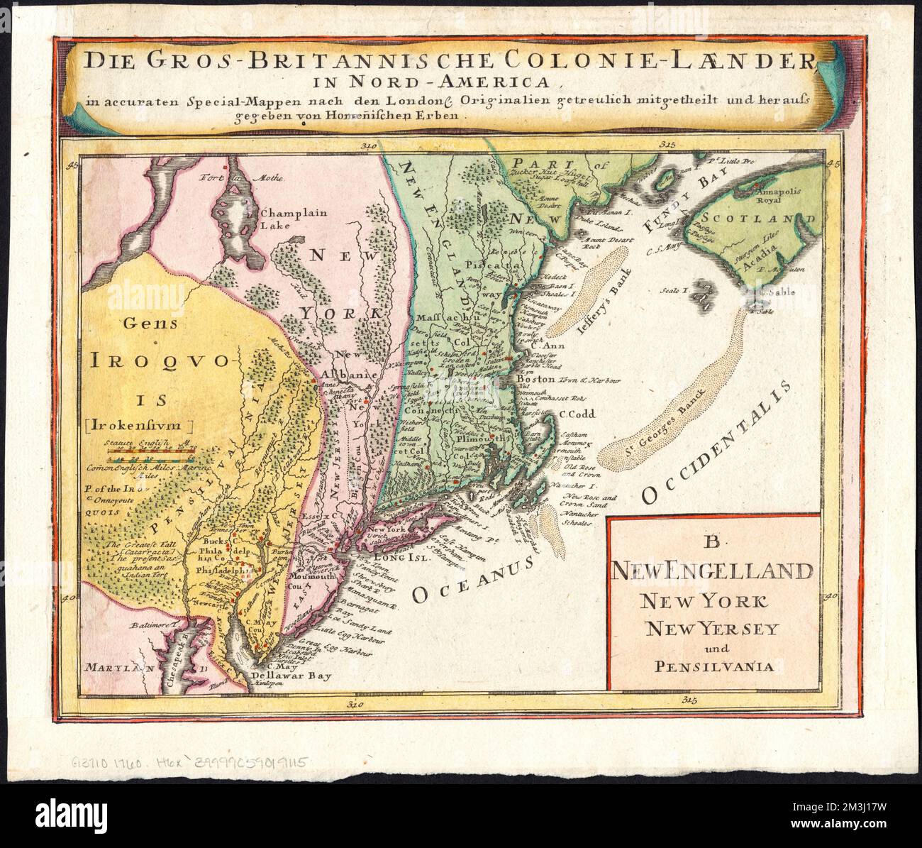 New Engeland, New York, New Yersey und Pensilvania , New Jersey, Mappe, prime opere del 1800, New York state, Mappe, prime opere del 1800, Pennsylvania, Mappe, prime opere del 1800, New England, Mappe, prime opere del 1800, Stati nordorientali, Mappe, prime opere del 1800 Norman B. Leventhal Map Center Collection Foto Stock