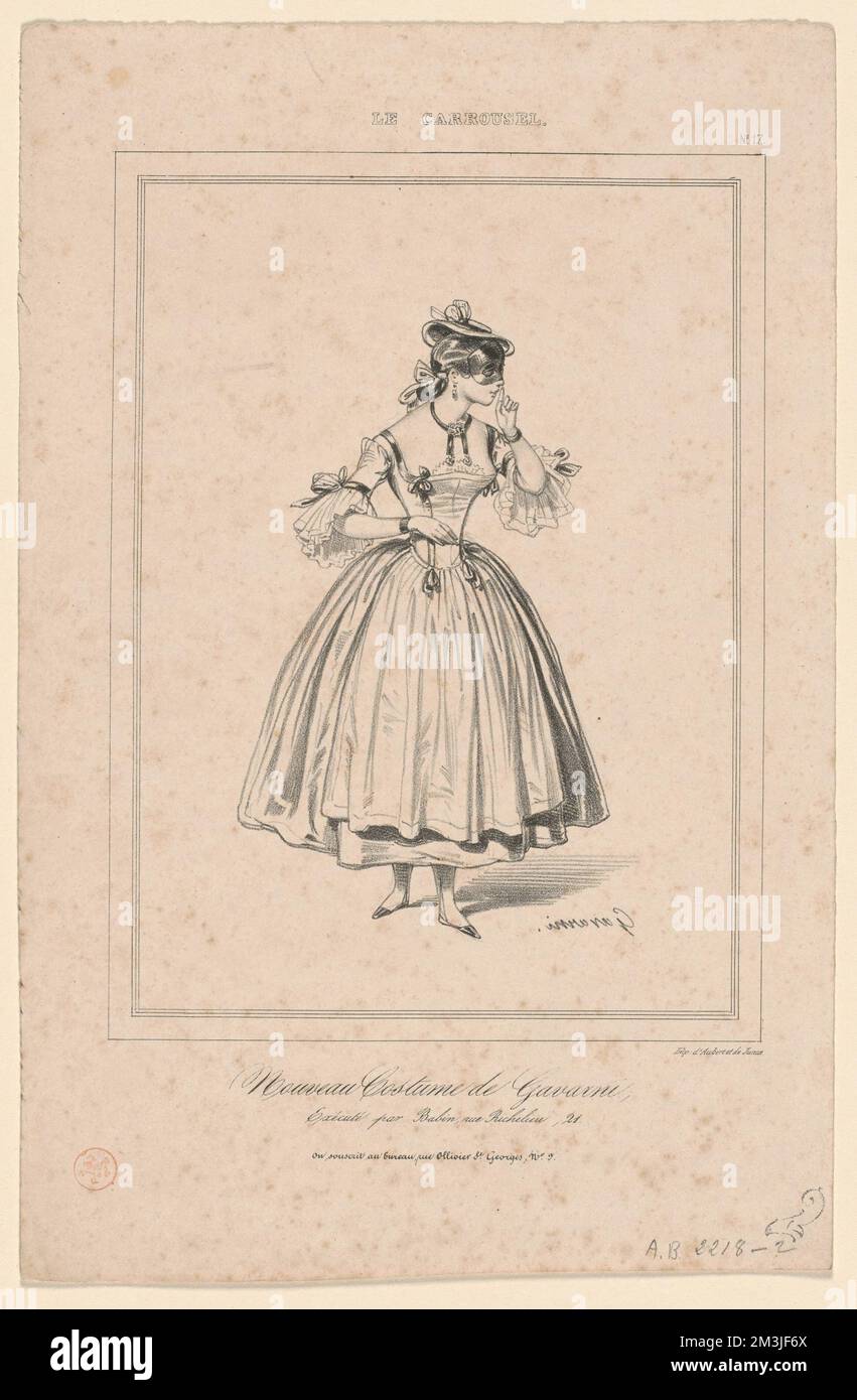 Costume de Gavarni - exécuté par Babin, rue Richelieu, 21 ,. Paolo Gavarni (1804-1866). Litografie e altre opere Foto Stock