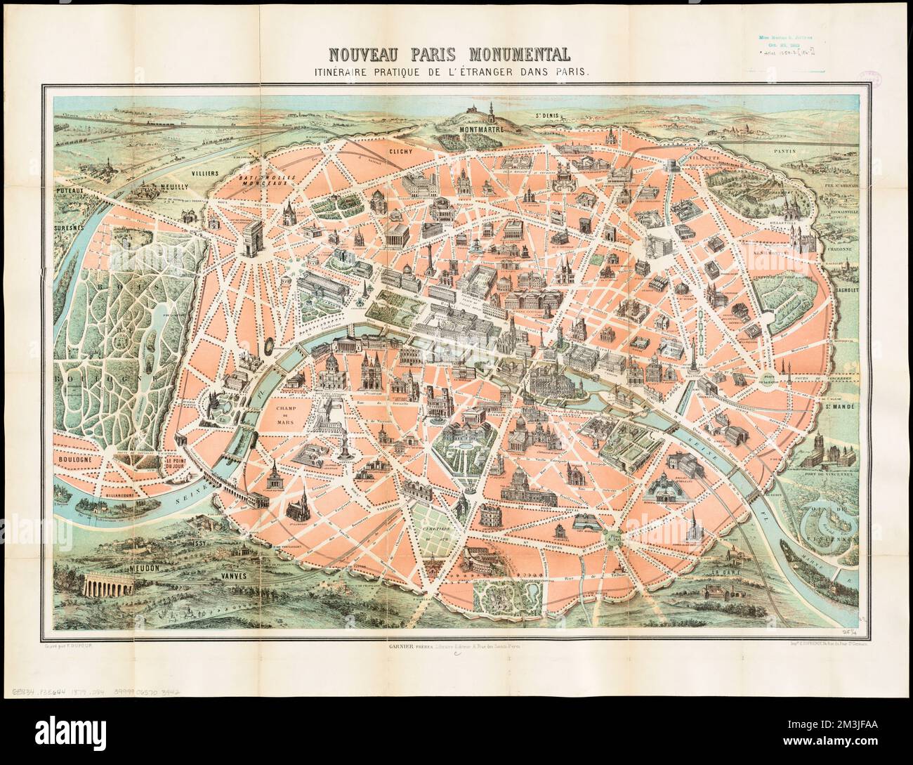 Nouveau Paris Monumental : itinéraire pratique de l'étranger dans Paris , Parigi Francia, carte geografiche, Parigi Francia, edifici, Strutture, etc, opere pittoriche Norman B. Leventhal Map Center Collection Foto Stock