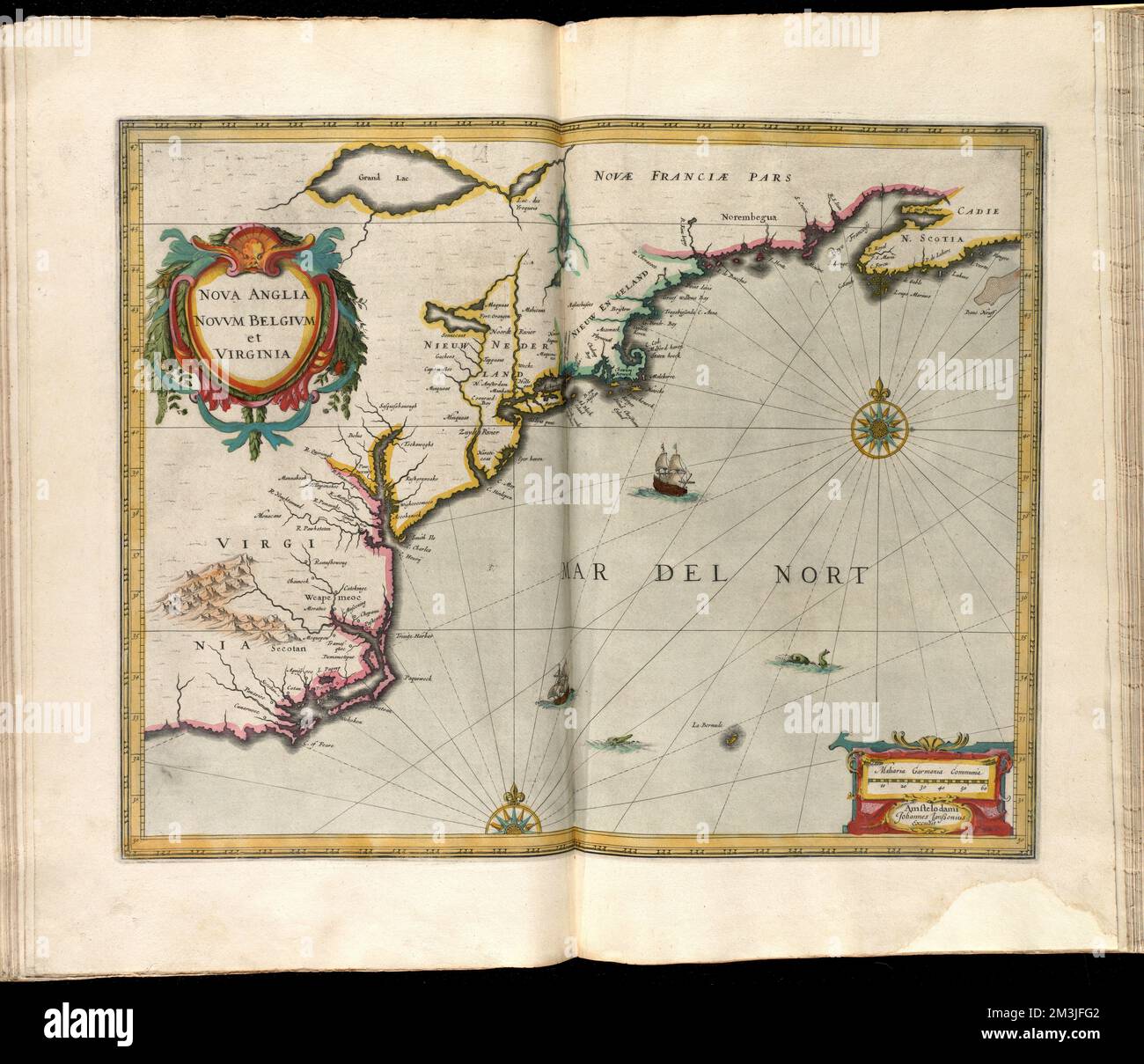 Nova Anglia Novum Belgium et Virginia , New England, carte geografiche, prime opere del 1800, stati del Medio Atlantico, carte geografiche, prime opere del 1800 Norman B. Leventhal Map Center Collection Foto Stock