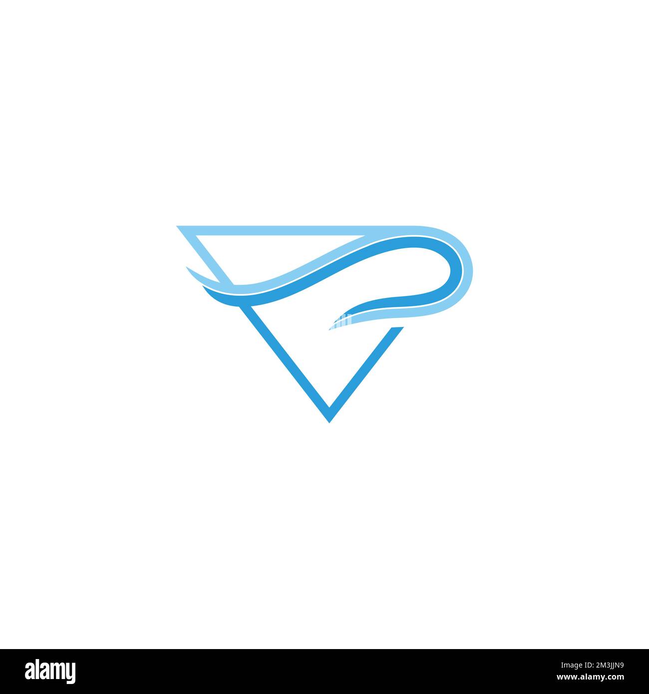 triangolo movimento mare blu onde semplice logo vettore Illustrazione Vettoriale