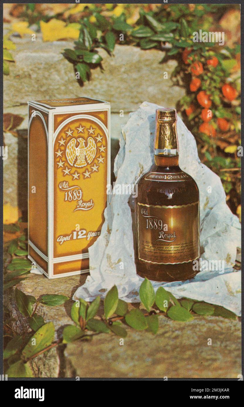 Old 1889 Royal è fatta a mano purè bourbon , Whiskey, Tichnor Brothers Collection, cartoline degli Stati Uniti Foto Stock