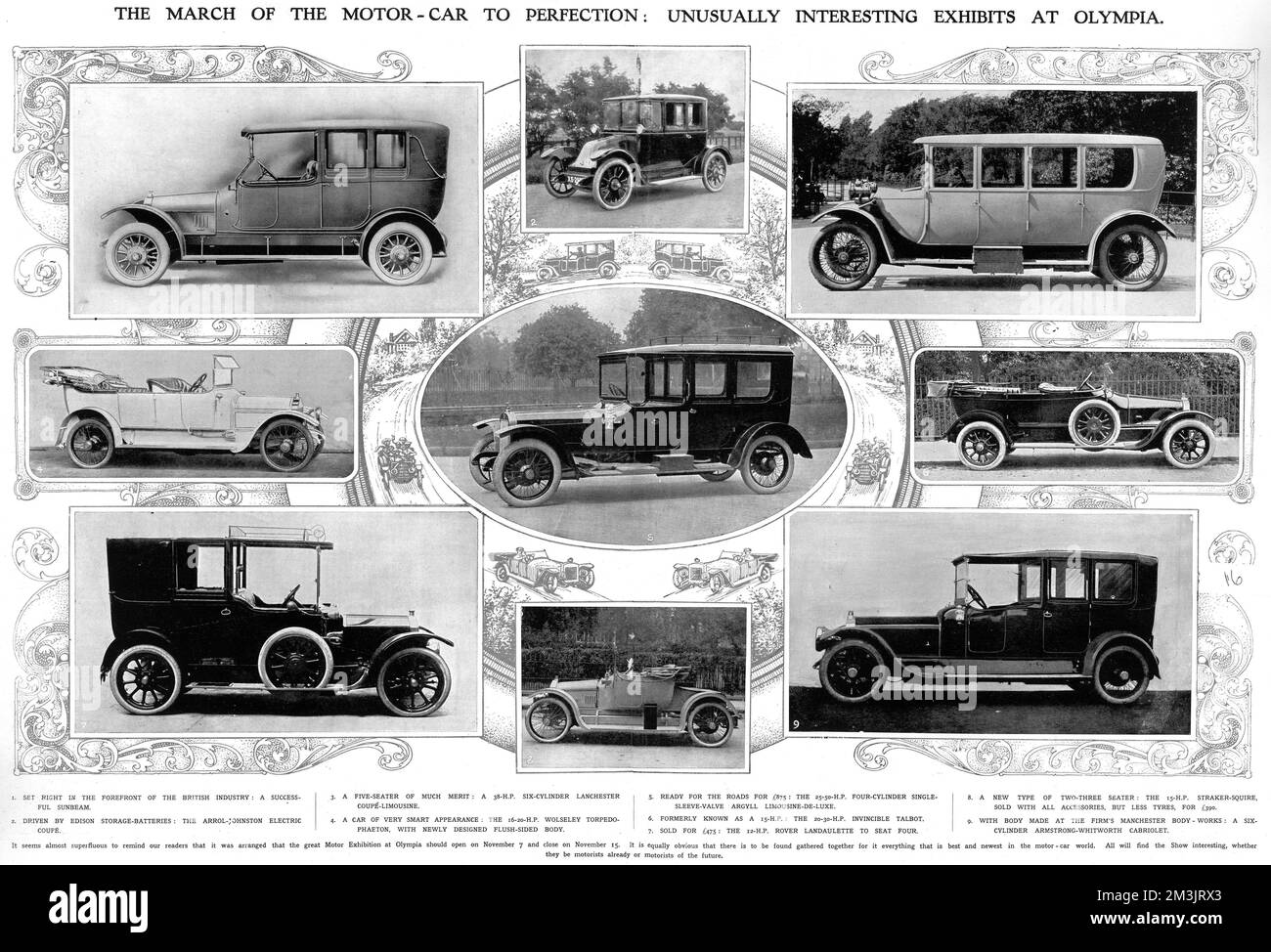 Ampia scelta di mostre di auto dalla fiera Olympia Motor 1913 Foto Stock