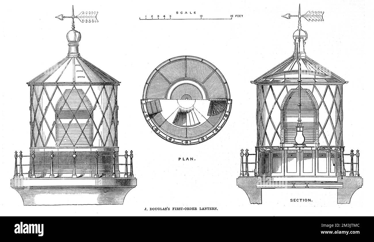 La Lanterna di primo ordine di J. Douglas, 1867. Foto Stock
