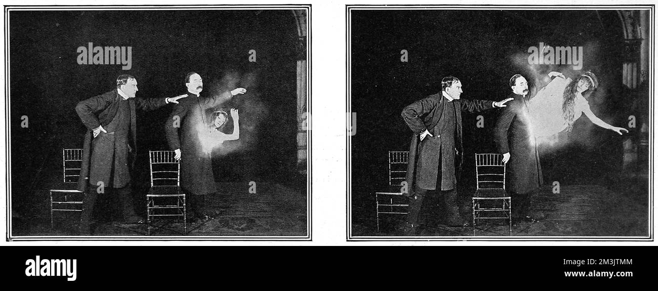 L'esperimento del signor Maskelyne - lo spirito femminile che emerge dall'uomo" Foto Stock