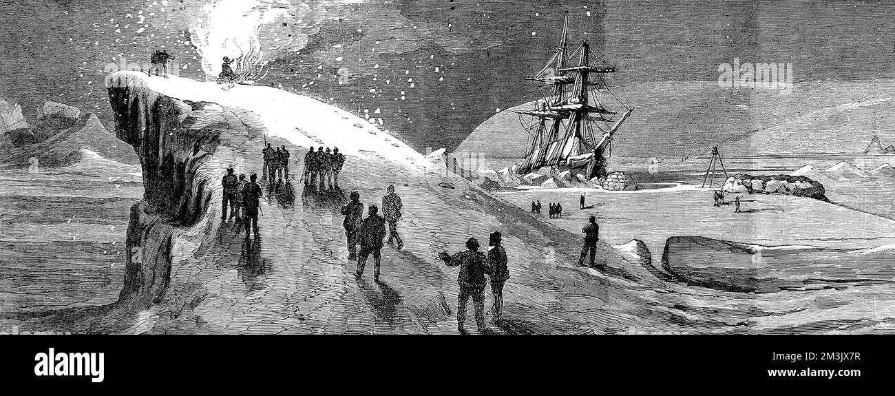 L'equipaggio della HMS "Alert" Burning Guy Fawkes, novembre 1875 Foto Stock