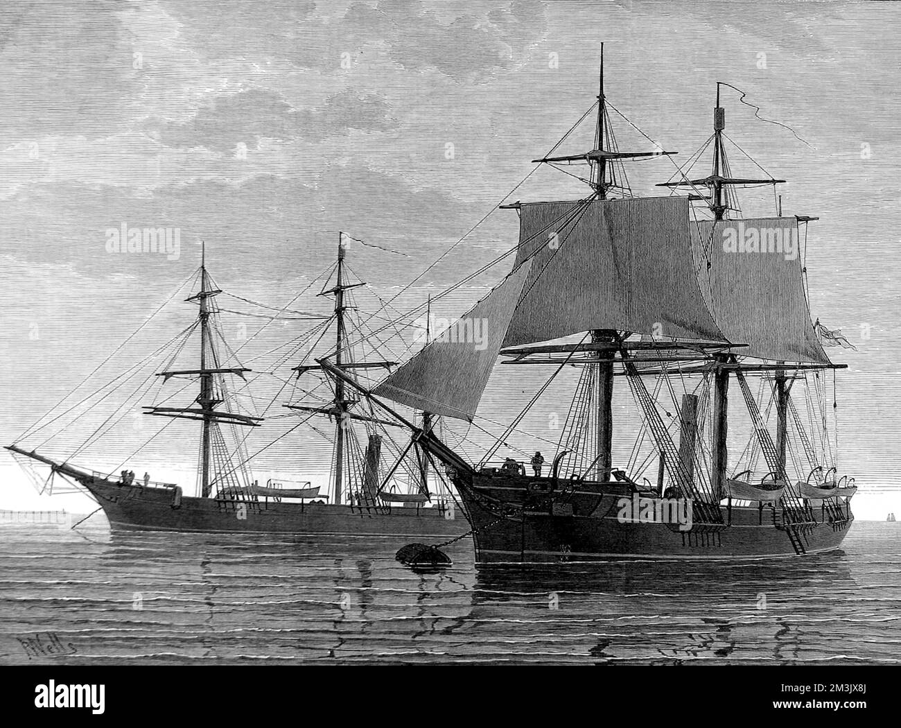 HMS "Discovery" e HMS "Alert", 1875 Foto Stock