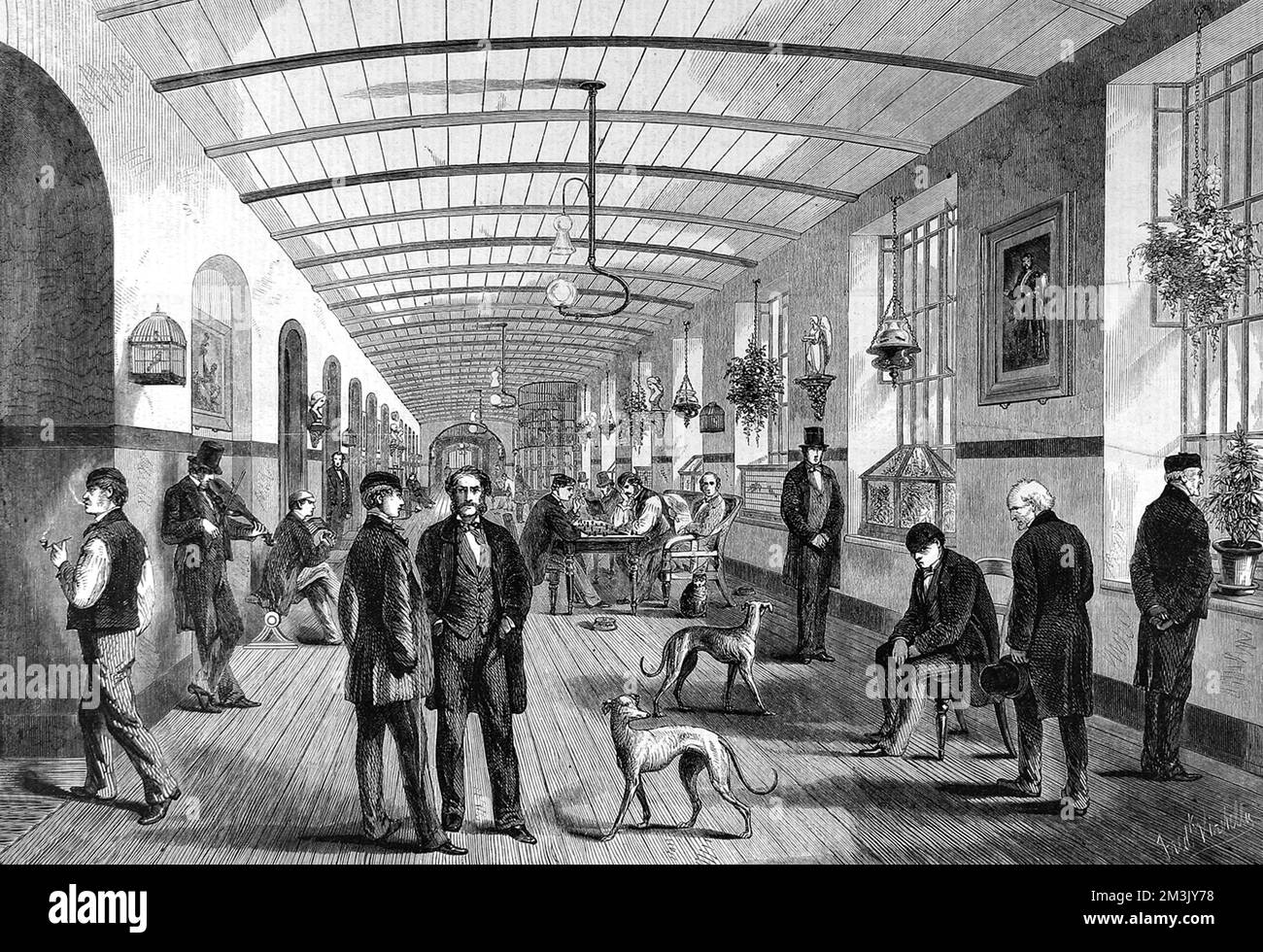 Ospedale reale di Betlemme; galleria per gli uomini 1860 Foto Stock