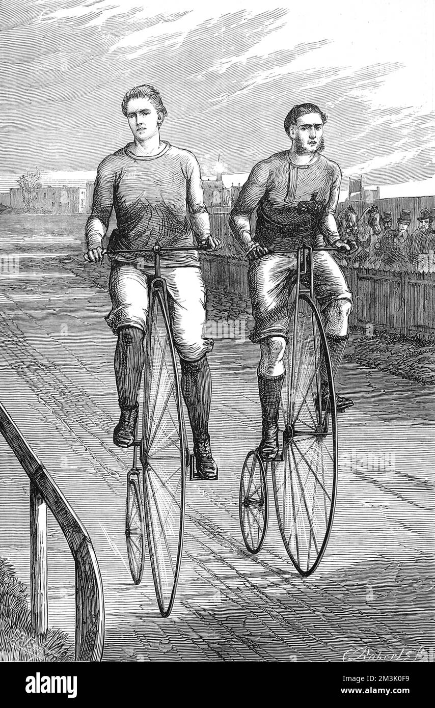 Gara ciclistica al Lillie Bridge 1875 Foto Stock Gara ciclistica al Lillie Bridge 1875 Foto Stock