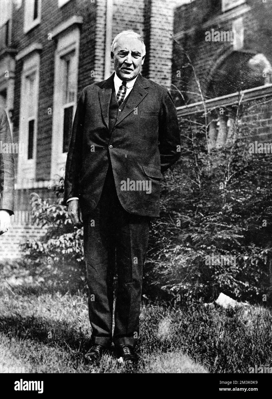 Warren G. Harding (1865 - 1923), senatore repubblicano per l'Ohio e ventinovesimo presidente degli Stati Uniti d'America (1921 - 1923), nella foto del 1920. 1920 Foto Stock