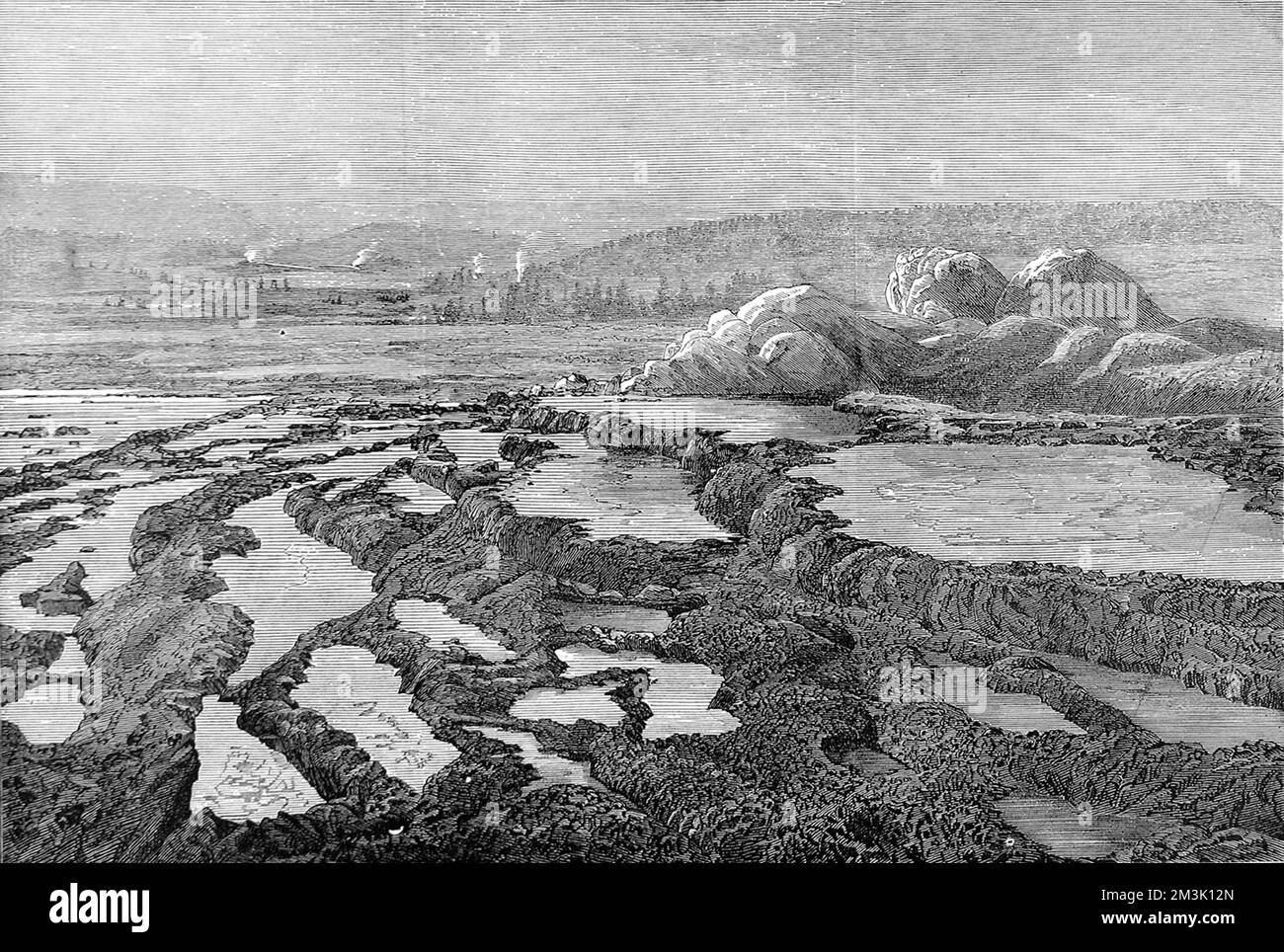 Upper Fire-Hole, Yellowstone National Park, 1874. Foto Stock