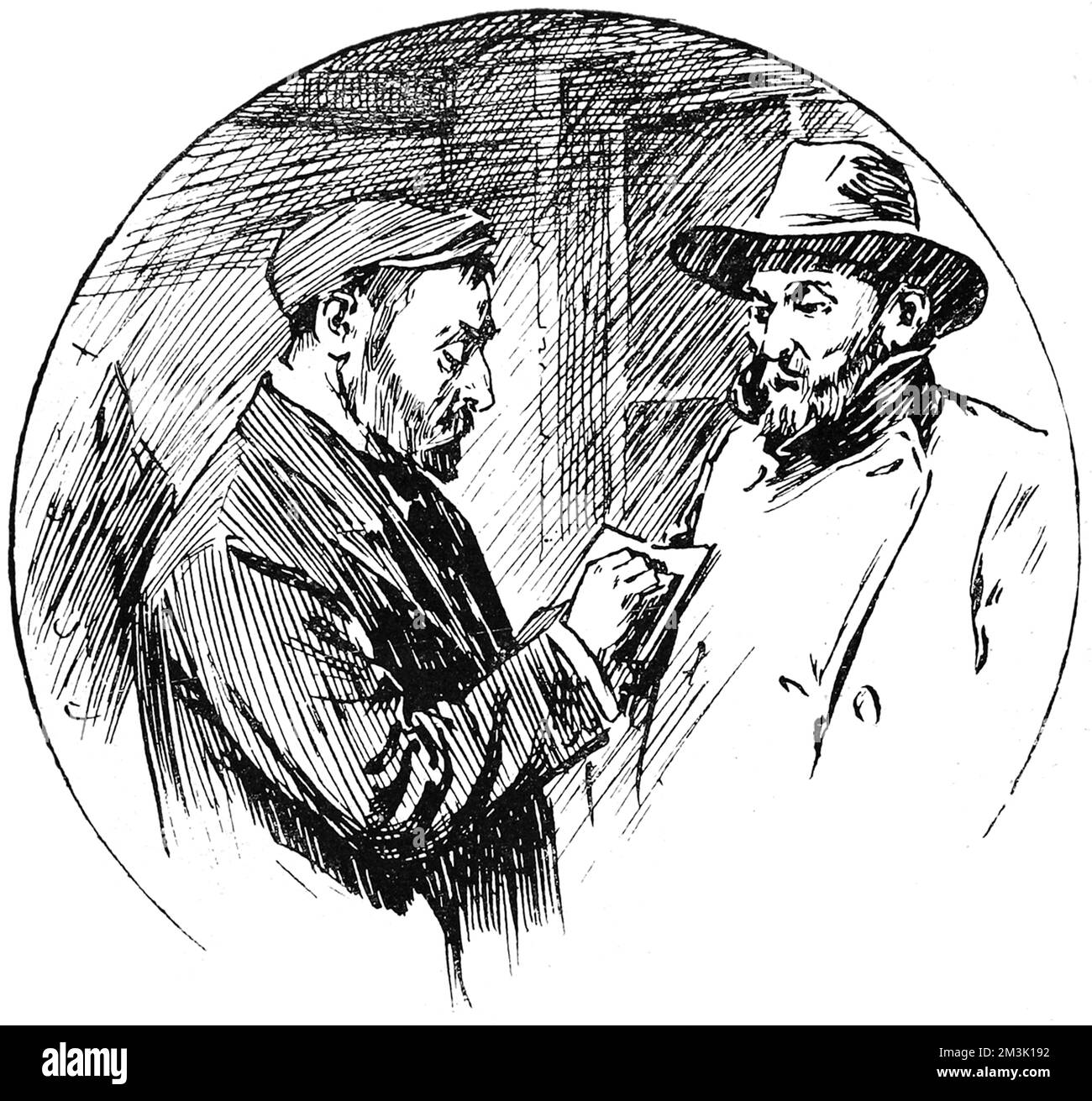 Immigrato che arriva al rifugio ebraico, Londra 1904 Foto Stock