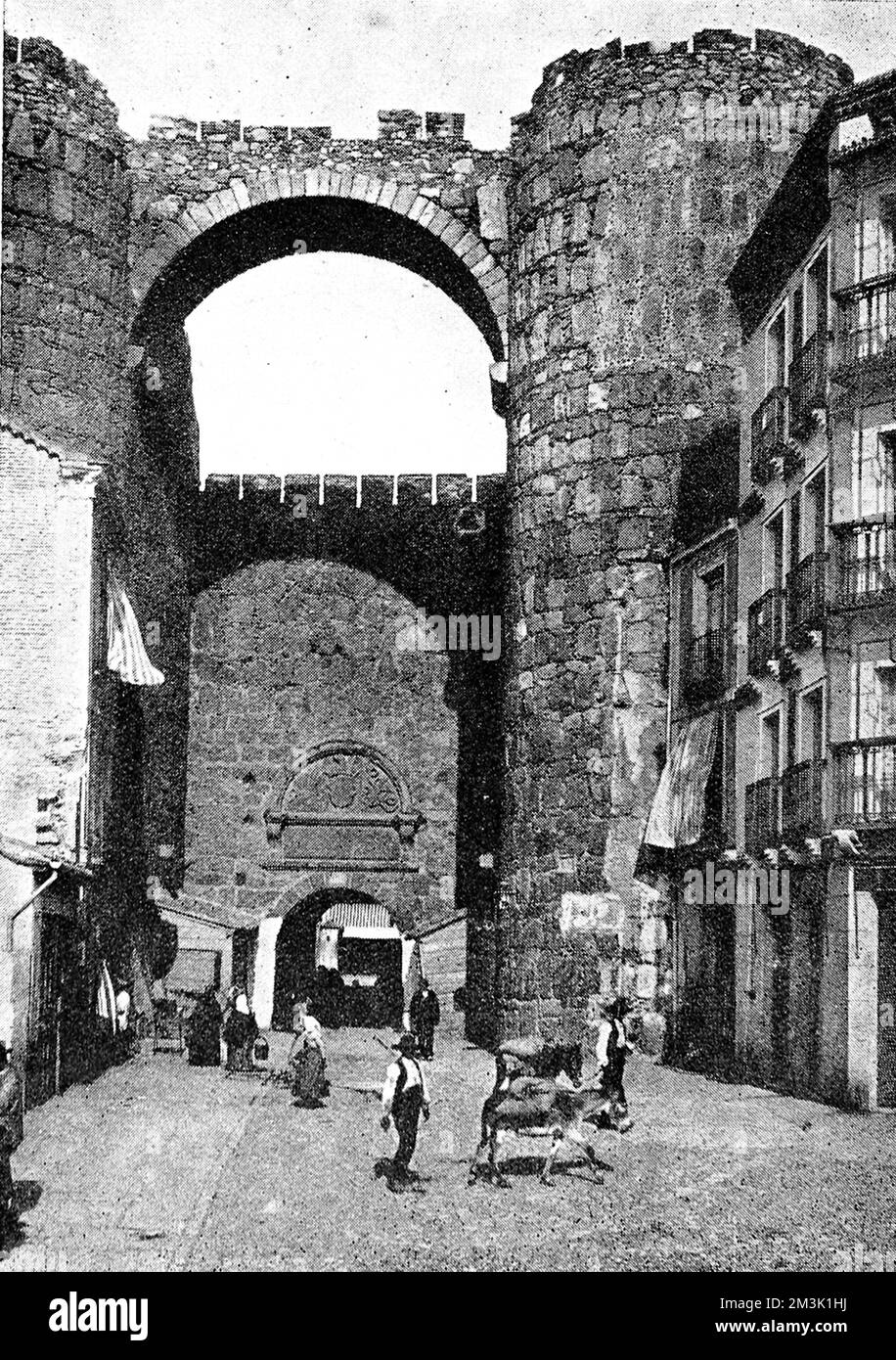 La porta di Bejar, Spagna, 1908. Foto Stock