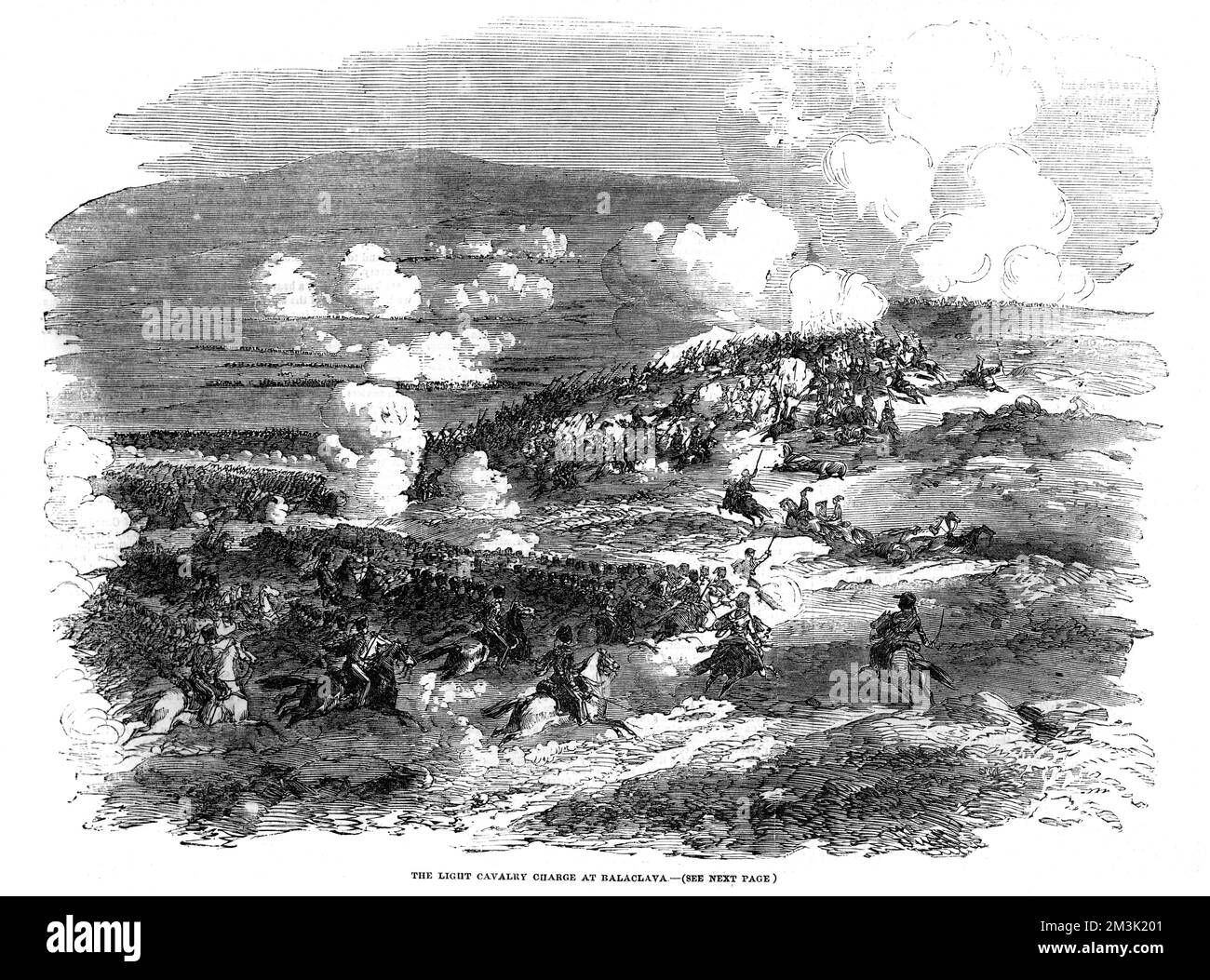 La carica della Brigata leggera, Balaklava, Guerra di Crimea 1854 Foto Stock